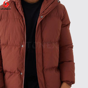 Abrigo de invierno de moda de la mejor calidad para hombre, chaqueta acolchada de burbujas personalizada de talla grande, chaquetas calefactoras con capucha - Product Image 3