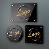 Plaque d'entreprise en acrylique, numéro de maison, panneau imprimé avec logo, signalisation d'adresse, décoration murale moderne transparente, panneau de devanture de salon