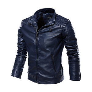 Chaqueta de motorista de cuero PU personalizada, chaqueta de moda de motocicleta para hombre, chaqueta de Color sólido, chaquetas clásicas de alta calidad para montar, Haus Industries - Product Image 1