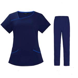 Conjunto de Uniformes Médicos de Alta Calidad con Cuello Redondo, 3 Bolsillos, Pantalones Jogger y Camiseta Elástica - Product Image 3