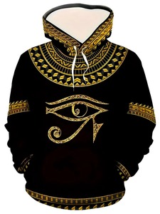 Sudadera con capucha deportiva informal de estilo étnico para hombre, Sudadera con capucha para otoño e invierno, chaqueta de calle, Tops, moda teñida lisa - Product Image 2