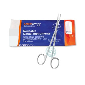 Tijeras de Disección Manuales Metzenbaum Fino de 14.5 cm, Afiladas/Rectas, de Acero Inoxidable, Fabricadas con Acero AISI 420, para Cirugía Dental - Product Image 6