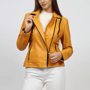 Chaquetas de Cuero para Mujer, Diseño Nuevo y Personalizado, Estilo Casual, Ajuste Entallado, Estilo Urbano - Product Image 1