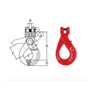 Crochet de sécurité autobloquant G80 en acier allié pour l'industrie lourde et les mines avec finition peinture - Product Image 2