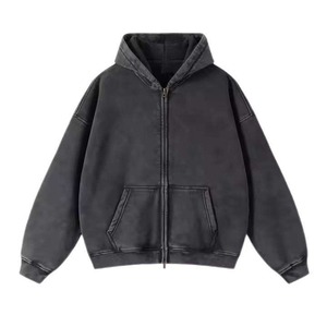 Nueva Sudadera con Capucha para Hombre, Lisa, al por Mayor, 100% Algodón, Tejido de Felpa Grueso de 430 g/m², con Cremallera, Antiarrugas, Transpirable, Ropa Casual - Product Image 5