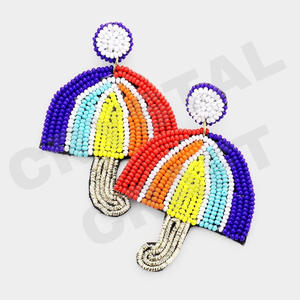 Knox tenn Designer Boucles d'oreilles perlées pour femmes Patriotic Memorial Day Orange Blanc Bleu Couleur Tissu Matériel - Product Image 5