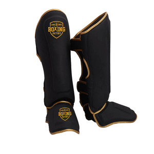 Protège-jambes de haute qualité en or noir mat Protège-jambes Muay Thai Shinpad & Kickboxing Training Foot Protector - Product Image 1