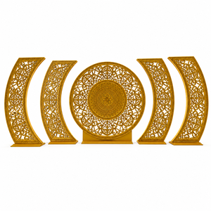Indian Wedding Golden Fiber Frames Decor Indian Asian Designer Maharaja Panel Laser Cut Wedding <b>Stage</b> - Product Image 5