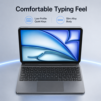 Étui clavier magnétique inclinable avec suspension, métallique, modulaire, à fixation rapide, avec pavé tactile et rangement pour stylet, style ordinateur portable, alimenté par USB-C