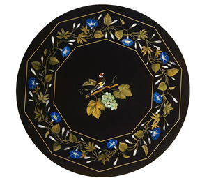 ท็อปโต๊ะกาแฟหินอ่อนทรงแปดเหลี่ยม ประดับลายดอกไม้ด้วยงานฝีมือมาร์เกทรี ประดับด้วยอัญมณีหลากชนิด ชิ้นงานศิลปะตกแต่งเฟอร์นิเจอร์สุดหรู - Product Image 4