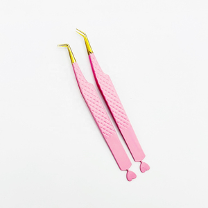 Pinzas de pestañas plateadas de etiqueta privada con punta de acero inoxidable para extensión de pegamento de pestañas de volumen Herramienta cosmética Premium - Product Image 5