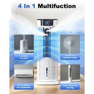 Refroidisseur d'air portable 4-en-1 avec télécommande et fonction brume, faible bruit, économie d'énergie, humidificateur électrique alimenté par courant alternatif - Product Image 2