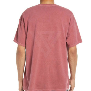 Camiseta de Hombre de Color Sólido con Hombros Caídos, Algodón/Fibra de Bambú, Secado Rápido y Transpirable, Hecha en Pakistán, Diseño Liso Teñido - Product Image 3