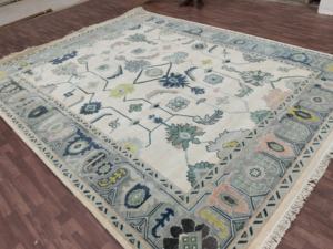 Tapis persan très exigeant Tapis coupé 8x10 & 10x14 pi. Ensemble de tapis noués à la main en laine beige verte faite à la main - Product Image 2