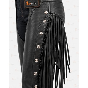 Cuissardes en cuir robustes pour femmes, pour motardes, équitation, style western, cowboy, ranch, en cuir de vachette véritable, sportives et professionnelles - Product Image 6