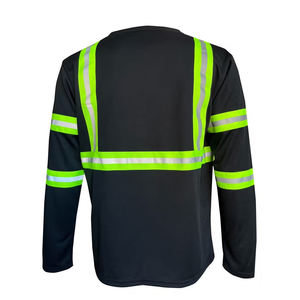 Vêtements de travail de sécurité personnalisés, t-shirt à manches longues haute visibilité, t-shirts réfléchissants haute visibilité, fabrication - Product Image 6
