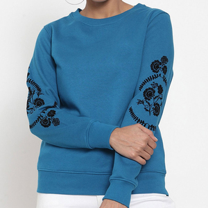 Sweat-shirt en coton 100% tricoté sur mesure pour femmes, écologique, dernier style, décontracté, vêtements d'hiver, logo sur le devant, prix de gros - Product Image 1