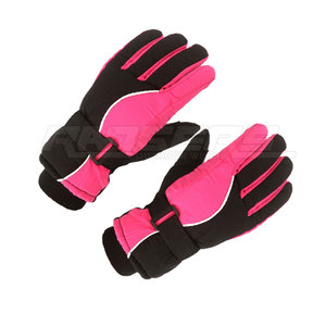 Gants de ski personnalisés pour femmes noir rose blanc garniture chaude doublure polaire imperméable snowboard ski gants d'hiver OEM - Product Image 6