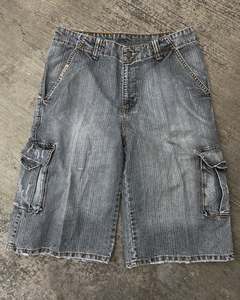 2025 Custom Washed 100% Cotton Denim Shorts Hombres Baggy Carpenter Shorts Jorts Hombres - Product Image 1