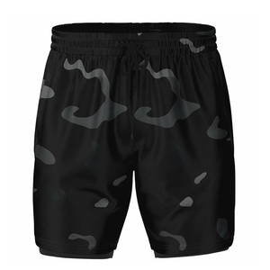 Color negro Hombres 2 en 1 Forrado Gimnasio Entrenamiento Deportes Zip Pocket Shorts Hombres Jogging Shorts Nueva llegada Jogger Jogging Shorts - Product Image 2