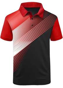 Fabricant de polo de golf à manches courtes en polyester 100% pour hommes, tissu tricoté en jersey respirant avec logo à motif imprimé - Product Image 2