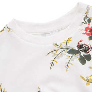 Sweat-shirt col ras du cou pour femme, décoration florale, personnalisé, 100% coton, tricot, ample, broderie, Streetwear - Product Image 2