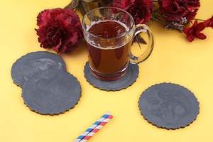 จานรองแก้วเรซินเปลือกหอยสไตล์นางฟ้าโดยงานฝีมือ HF ปรับปรุงการตกแต่งโต๊ะที่ทันสมัยสำหรับการจัดประสบการณ์การรับประทานอาหาร - Product Image 4