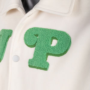 เสื้อแจ็กเก็ตหนังพียูปักลายสำหรับวิทยาลัยเบสบอลพิมพ์ลายปักตามสั่ง - Product Image 5