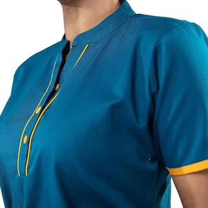 Traje médico de manga corta transpirable para enfermera con costuras reforzadas para mujer en tela tejida de nuevo color - Product Image 4