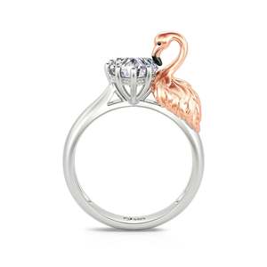 Bague de mode en argent sterling Jeulia Hug Me Fiery Passion Flamingo Heart Cut - Product Image 1