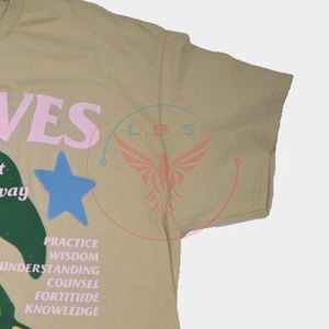 เสื้อยืดพิมพ์ลายพัฟฟ์ทรงปกติ น้ำหนักเบา สีพื้น คุณภาพสูง สำหรับผู้ชาย ผลิตจากโพลีเอสเตอร์/คอตตอน เป็นมิตรกับสิ่งแวดล้อม แห้งเร็ว ระบายอากาศได้ดี - Product Image 4