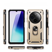 Étui de téléphone portable robuste en TPU+PC avec anneau magnétique premium, support rotatif, antichoc et léger pour Redmi