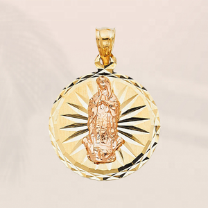 Colgante de Aleación Chapado en Dos Tonos con la Virgen de Guadalupe, Regalo Clásico para Niños y Mujeres, Joyería de Alta Calidad con Corte de Diamante - Product Image 4
