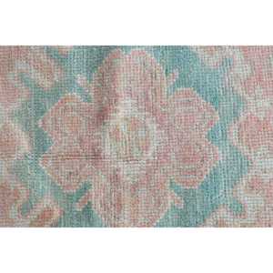 พรมตุรกีขนาด 1.5x3 ฟุต พรมวินเทจขนาดเล็ก พรมลายดอกไม้สีชมพูฟ้า - Product Image 5