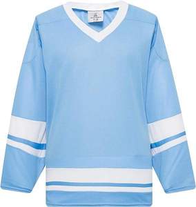 เสื้อฮอกกี้น้ำแข็งแบบกำหนดเองคุณภาพสูง ผลิตจากโพลีเอสเตอร์ 100% ป้องกันแบคทีเรีย ดีไซน์สุดฮิต ขายส่งสำหรับกีฬาฮอกกี้ - Product Image 1