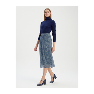 Falda midi de gasa estampada para mujer, sin forro, sin bolsillos - Product Image 4