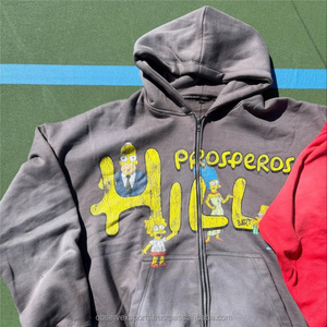 100% coton Logo personnalisé poids lourd hiver Streetwear unisexe survêtement ensembles avec sérigraphie pleine longueur sweat et sweat à capuche - Product Image 2