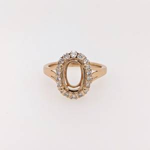 Componentes de Joyería de Plata de Ley 925 Genuina, Anillo de Compromiso Semi-Montado con Engaste Ovalado de 8x10mm para Circonita Cúbica, Chapado en Oro de 14K - Product Image 5