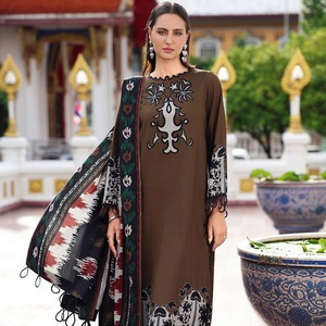 Pakistani Branded 2025 Collection Women High Quality Printed Lenin Fabric Embroidered Formal Islamic <b>Knee</b>-Length Winter Dress - Product Image 1