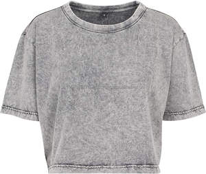 Croptop shirt Acid Wash Summer Cotton Womens Croptop Tees Cómodo Woemens Croptop Shirt - Product Image 1