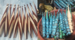 Ganchos de ganchillo de madera pulida con patrones de resina artística Ganchos de ganchillo personalizados con estilo para entusiastas de la artesanía del hilo - Product Image 3