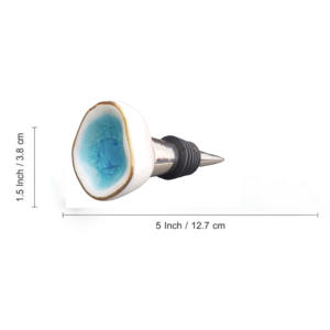 Perillas de cerámica pintadas a mano, oro marroquí, craquelado, tapón de botella [CBS 311] - Product Image 3