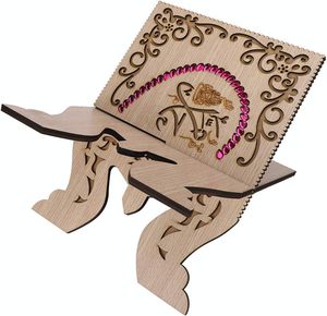 Support de Coran Vintage pour Livre de Lecture Musulman Support de Coran Rétro en Bois Sculpté Coran Pliant Support de Livre - Product Image 3