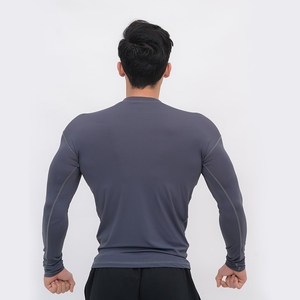 Entrenamientos de gimnasio de alto rendimiento Entrenamiento al aire libre Correr Poliéster Spandex Activewear Zip Compresión Camisa de manga larga para hombres - Product Image 5