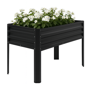 Jardinera Elevada de Acero Corrugado para Exteriores con Patas, Jardinera de Metal Galvanizado para Vegetales GB010, OEM ODM - Product Image 1