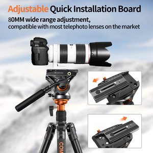 COMAN FF06S Q6 tête fluide trépied vidéo 8kg charge monopode détachable pour <span class=keywords><strong>Manfrotto</strong></span> DJI RS2 RS3 RS4 trépied à plaque de dégagement rapide - Product Image 2