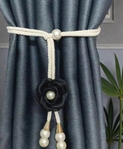 Sujetador de Cortinas Floral con Detalles de Perlas de Imitación, Decoración para el Hogar - Product Image 3