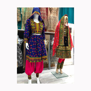 2024 estilo único Afghani Ladies Salwar Kameez Casual Wear vestido largo bordado con diseño de parche para mujer - Product Image 4