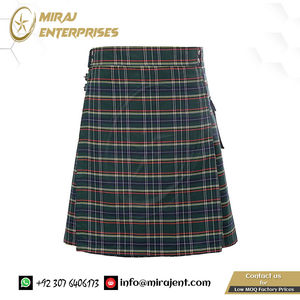 บุคลิกภาพแบบดั้งเดิมชุดสก็อตแลนด์ตรวจสอบรูปแบบกระโปรงผู้ชายสไตล์สก็อตแลนด์ลายสก๊อตสีตัดกันกระโปรงจีบ - Product Image 5