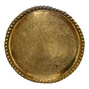Bandeja de Servicio de Latón Hecha a Mano, Ideal para Entornos Tradicionales y Servicio Festivo Elegante con Encanto Cultural Clásico - Product Image 2